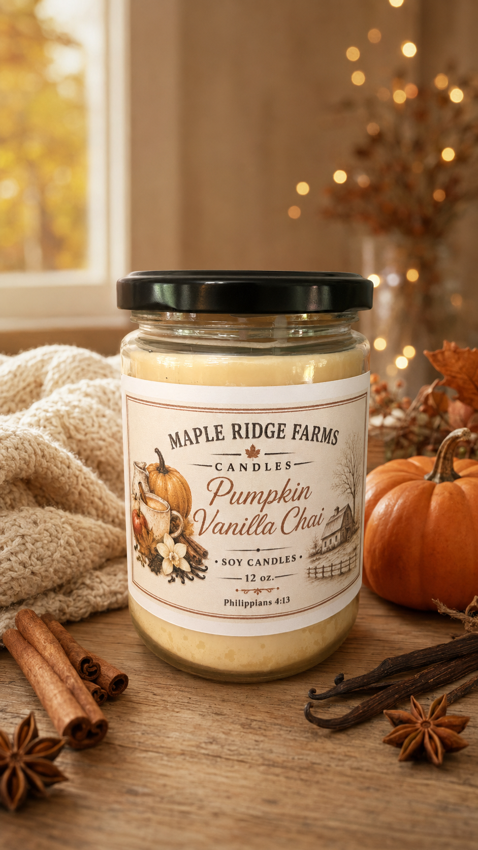 Pumpkin Vanilla Chai Soy Candle
