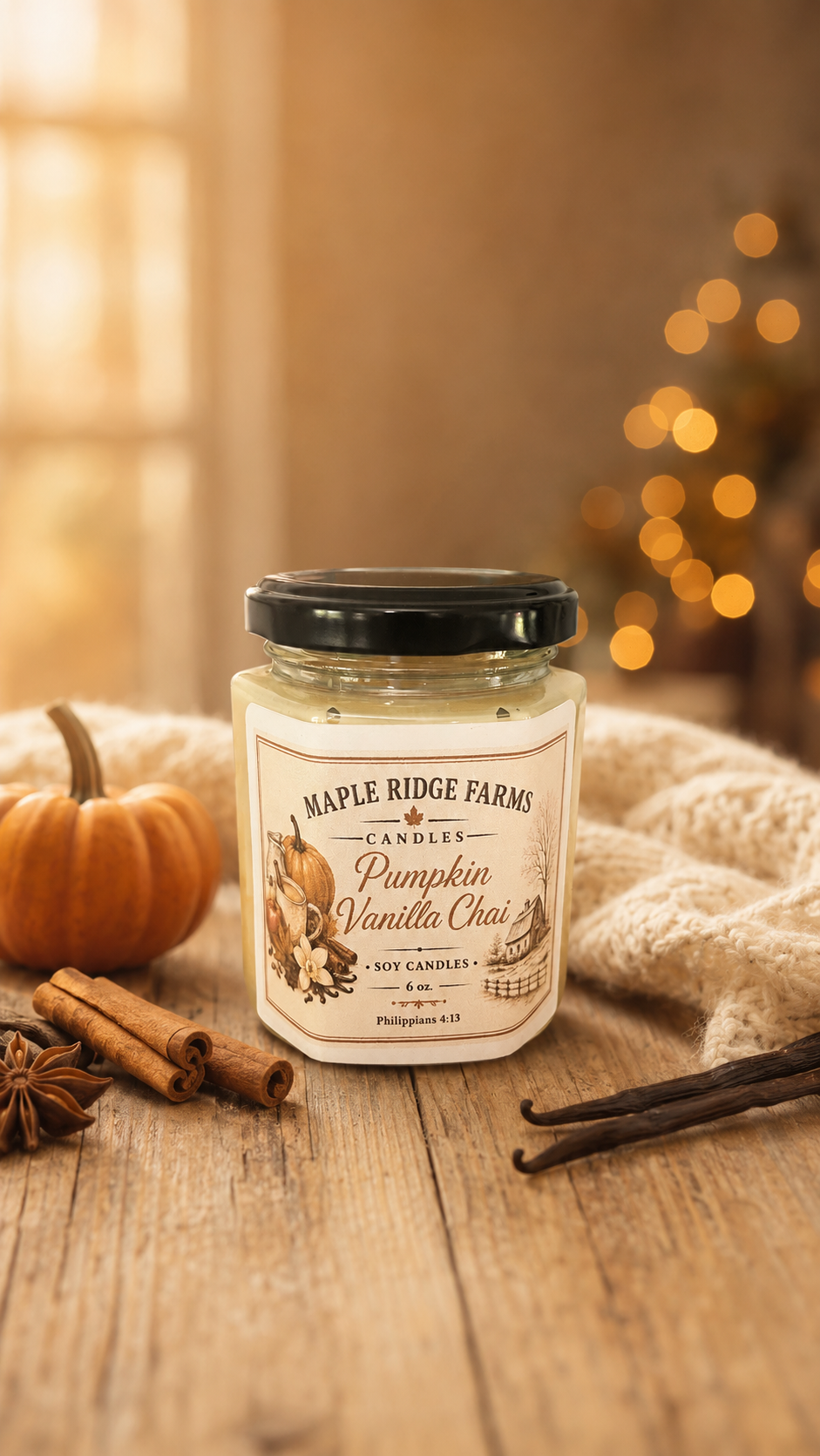 Pumpkin Vanilla Chai Soy Candle
