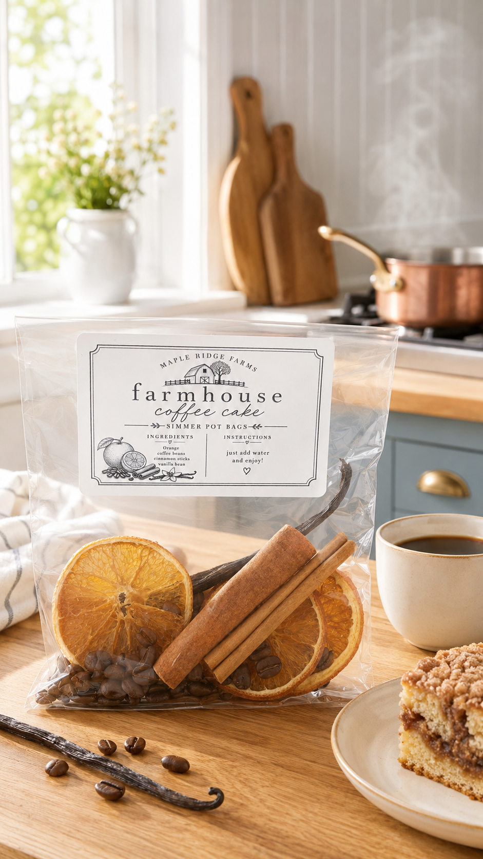 Farmhouse Coffee Cake Simmer Pot Bag